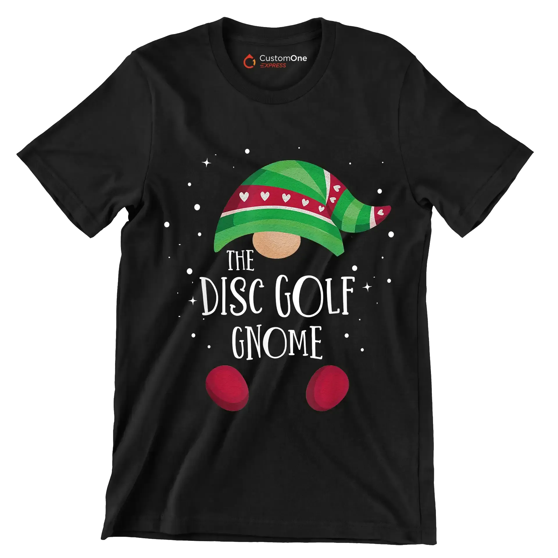 THE DISC GOLF GNOME - Golf Themed T-Shirt-Black-S-Custom One Express