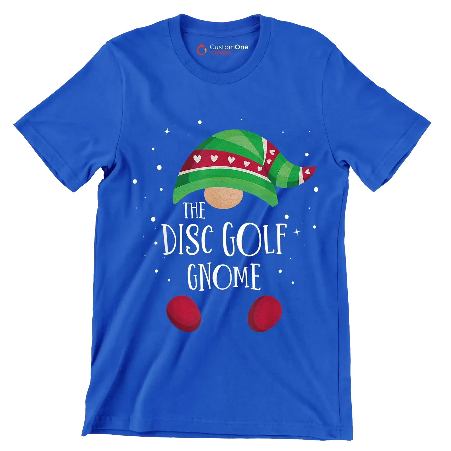 THE DISC GOLF GNOME - Golf Themed T-Shirt-Blue-S-Custom One Express