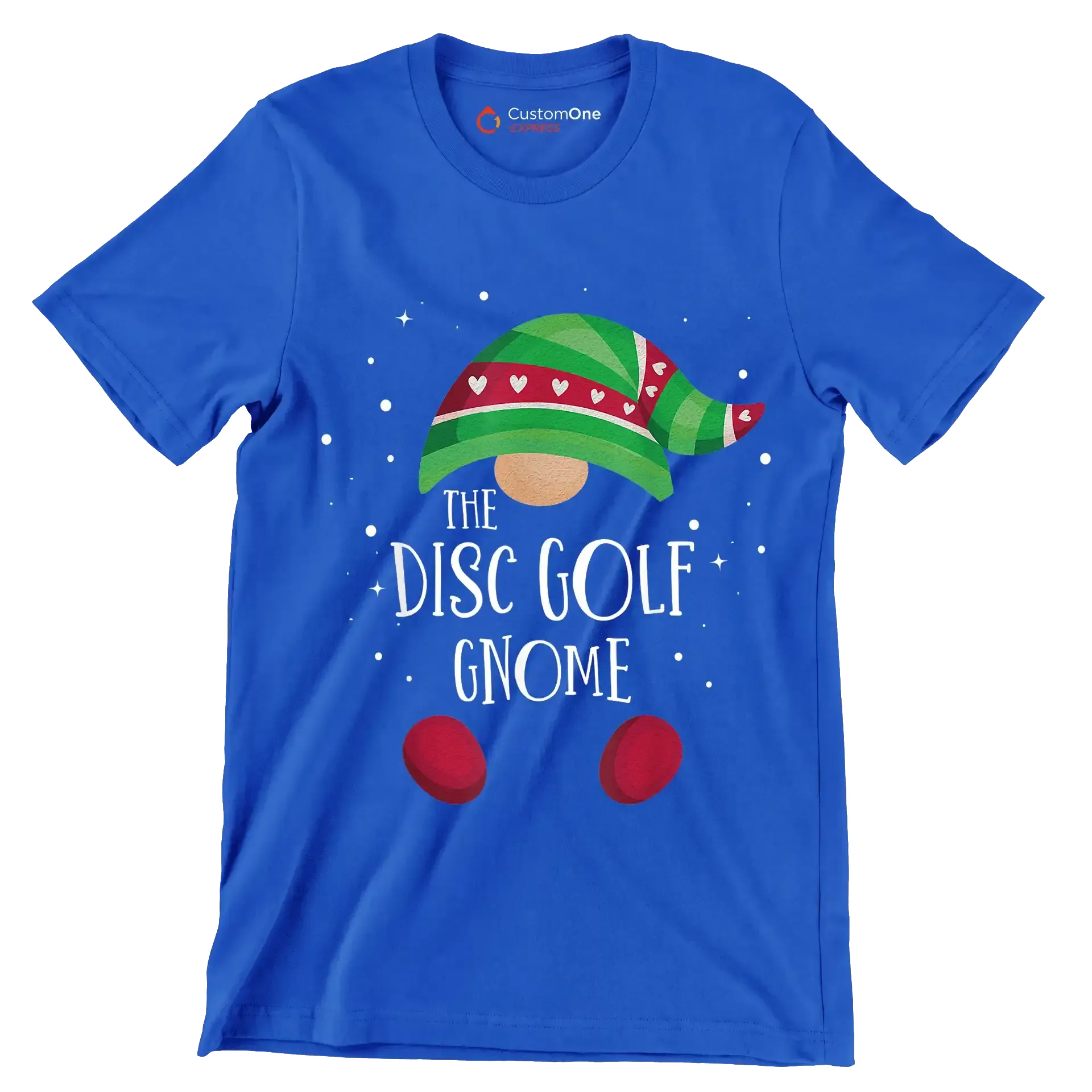 THE DISC GOLF GNOME - Golf Themed T-Shirt-Blue-S-Custom One Express