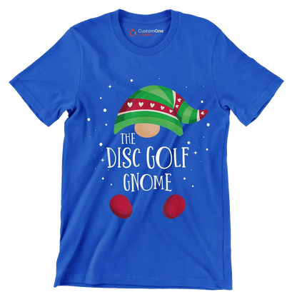 THE DISC GOLF GNOME - Golf Themed T-Shirt-Blue-S-Custom One Express