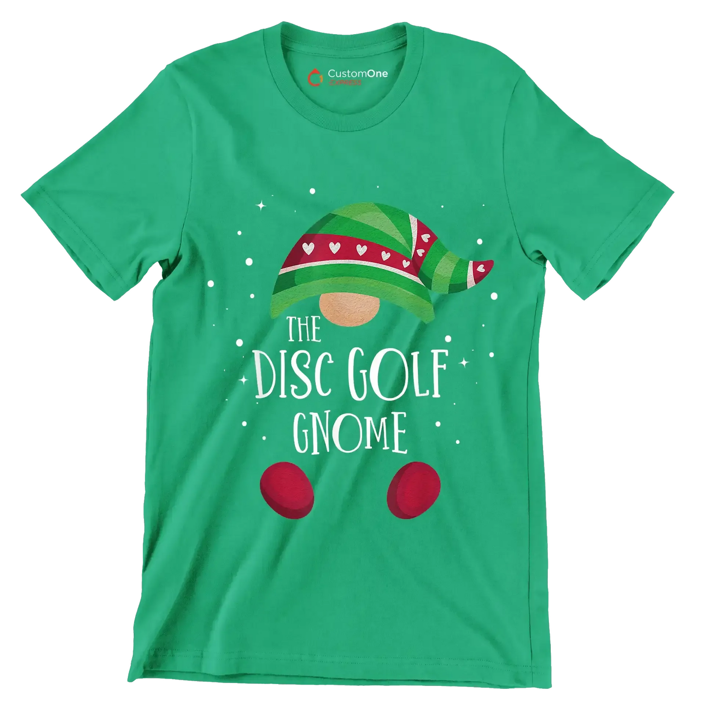 THE DISC GOLF GNOME - Golf Themed T-Shirt-Green-S-Custom One Express