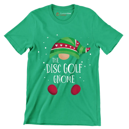 THE DISC GOLF GNOME - Golf Themed T-Shirt-Green-S-Custom One Express