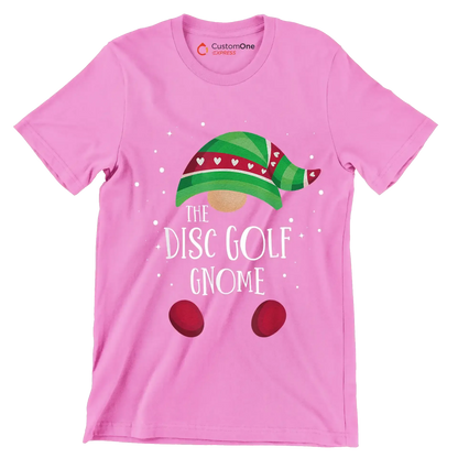 THE DISC GOLF GNOME - Golf Themed T-Shirt-Pink-S-Custom One Express
