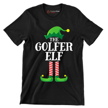 THE GOLFER ELF - Golf Themed T-Shirt-Black-S-Custom One Express