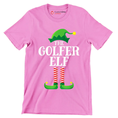 THE GOLFER ELF - Golf Themed T-Shirt-Pink-S-Custom One Express