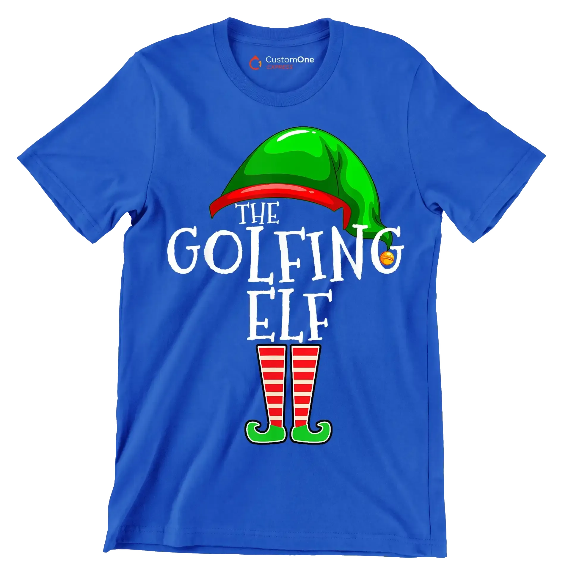 THE GOLFING ELF - Golf Themed T-Shirt-Blue-S-Custom One Express