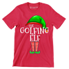 THE GOLFING ELF - Golf Themed T-Shirt-Red-S-Custom One Express