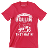 THEY SEE ME ROLLIN' THEY HATIN' - Golf Themed T-Shirt-Red-S-Custom One Express