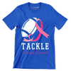 Tackle Breast Cancer - Breast Cancer Awareness T-Shirt-Blue-S-Custom One Express