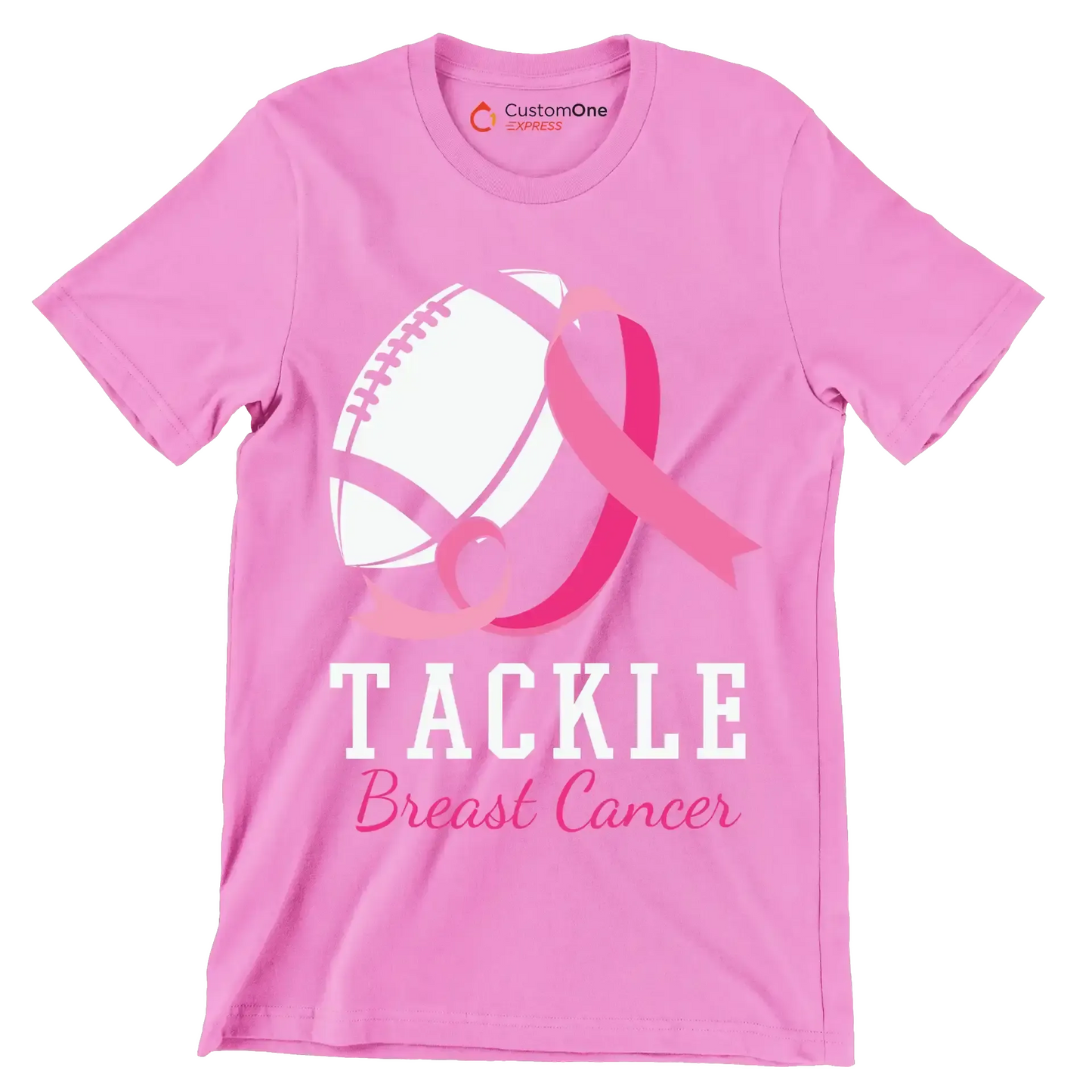 Tackle Breast Cancer - Breast Cancer Awareness T-Shirt-Pink-S-Custom One Express