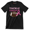 Tackle Cancer - Breast Cancer Awareness T-Shirt-Black-S-Custom One Express