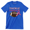 Tackle Cancer - Breast Cancer Awareness T-Shirt-Blue-S-Custom One Express