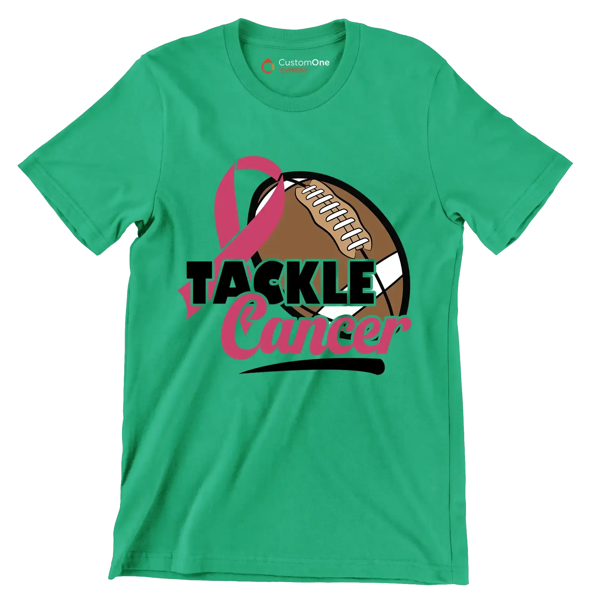 Tackle Cancer - Breast Cancer Awareness T-Shirt-Green-S-Custom One Express