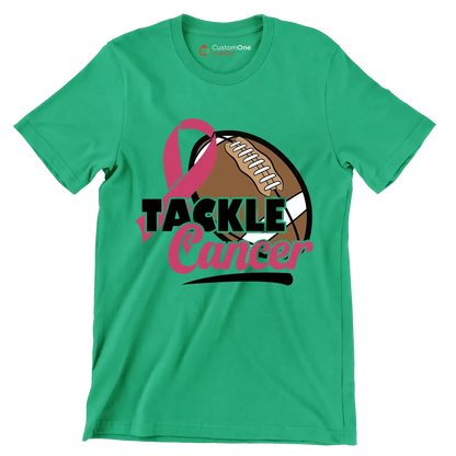 Tackle Cancer - Breast Cancer Awareness T-Shirt-Green-S-Custom One Express