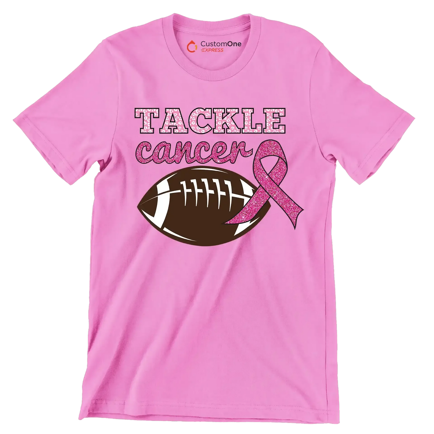 Tackle Cancer - Breast Cancer Awareness T-Shirt-Pink-S-Custom One Express