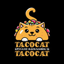Tacocat Spelled Backwards is Tacocat - Cat Themed T-Shirt-Black-S-Custom One Express