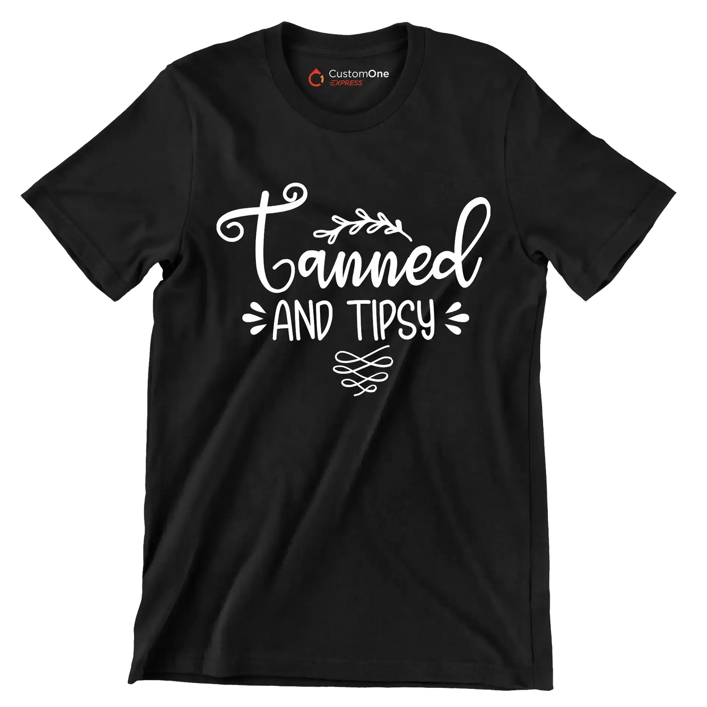 Tanned and tipsy - Sarcasm Themed T-Shirt-Black-S-Custom One Express