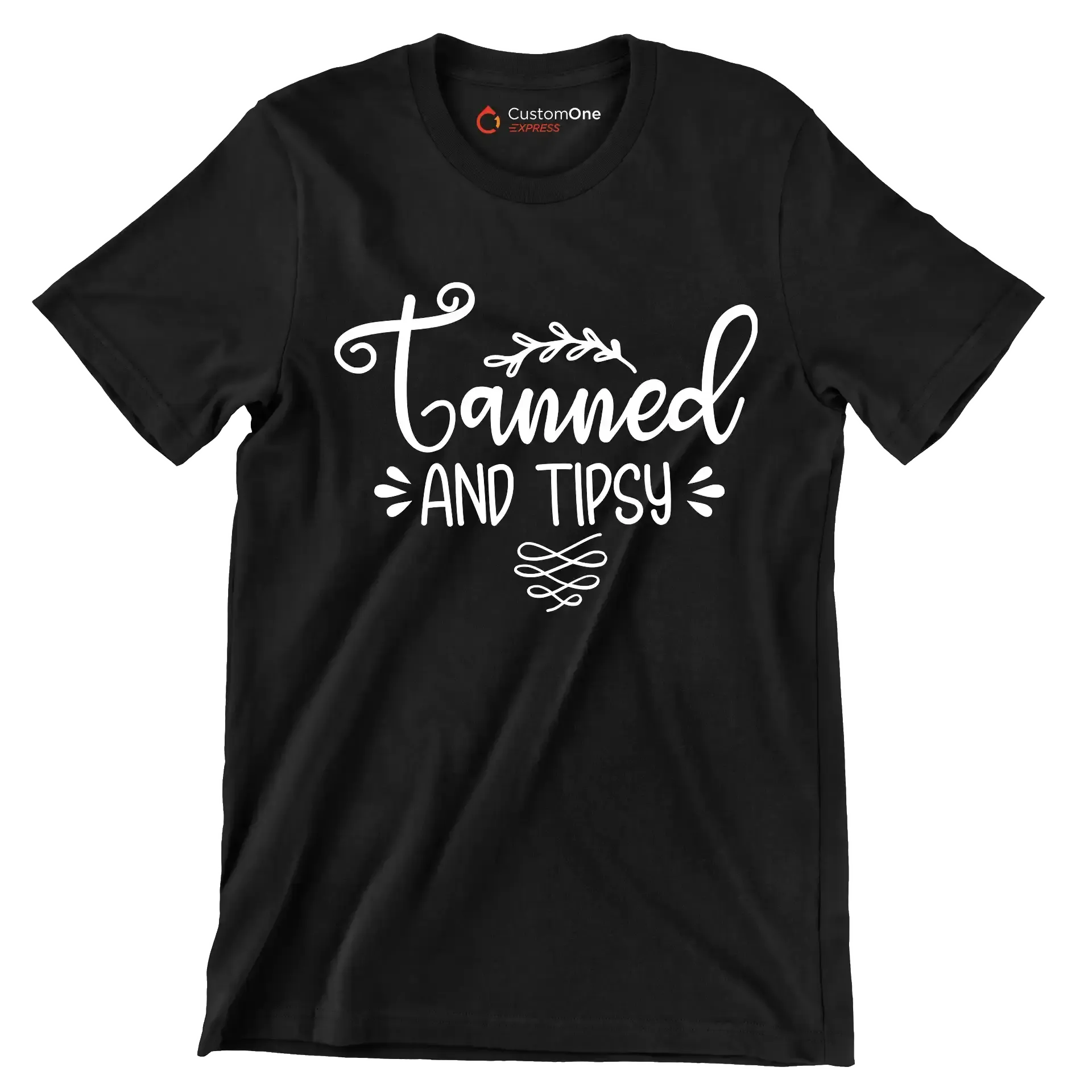 Tanned and tipsy - Sarcasm Themed T-Shirt-Black-S-Custom One Express