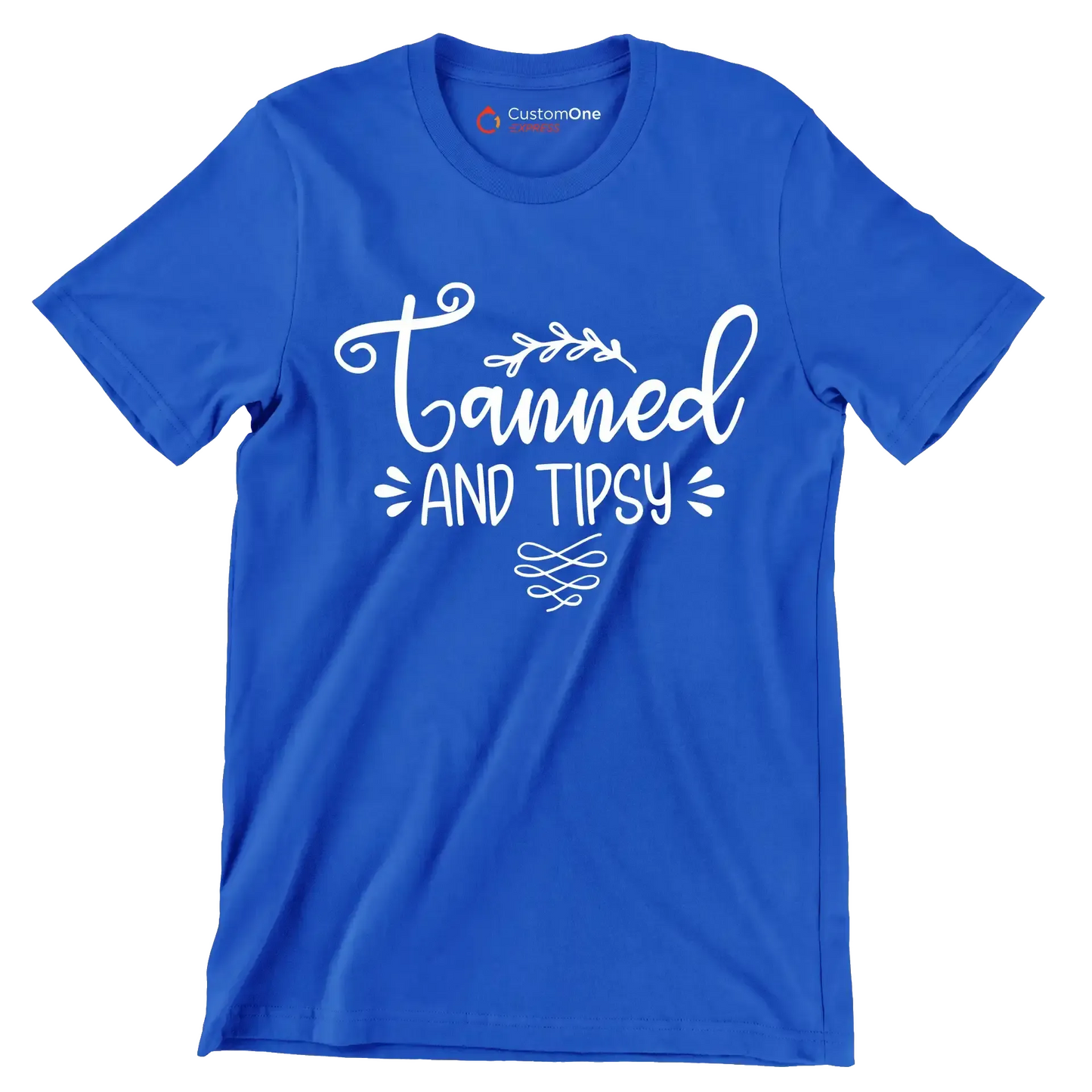 Tanned and tipsy - Sarcasm Themed T-Shirt-Blue-S-Custom One Express
