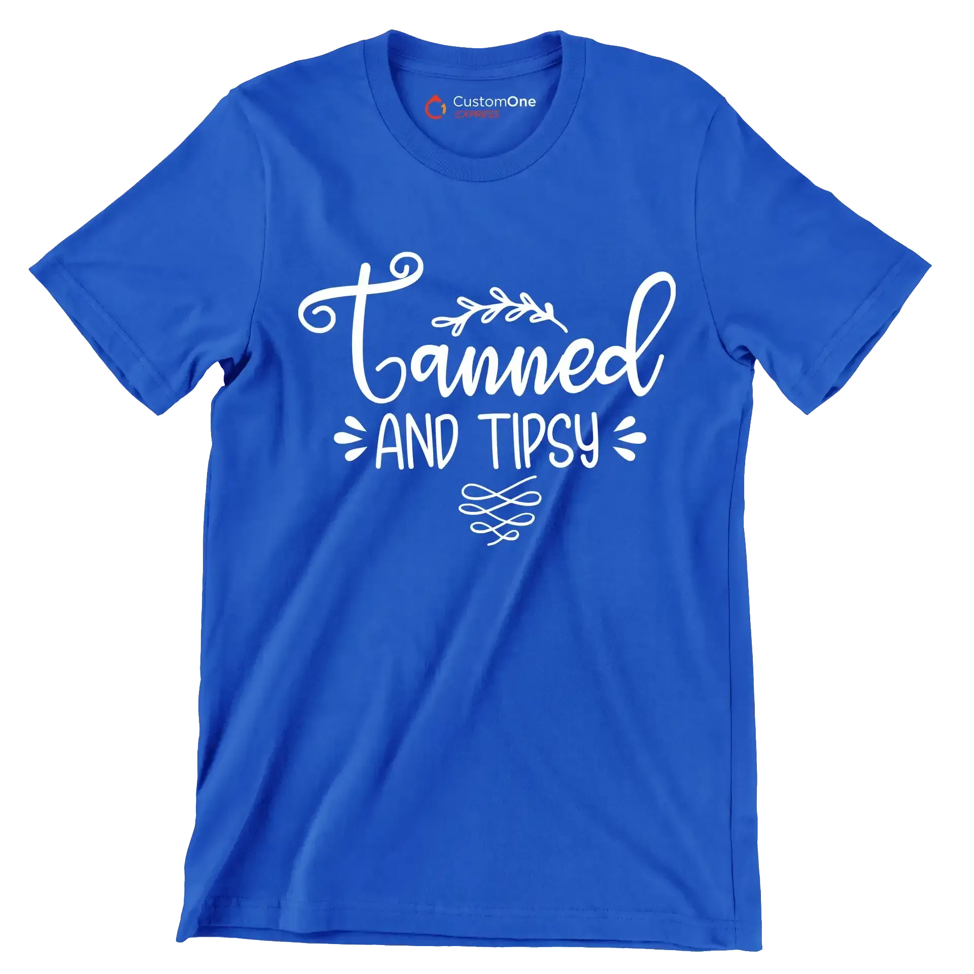 Tanned and tipsy - Sarcasm Themed T-Shirt-Blue-S-Custom One Express