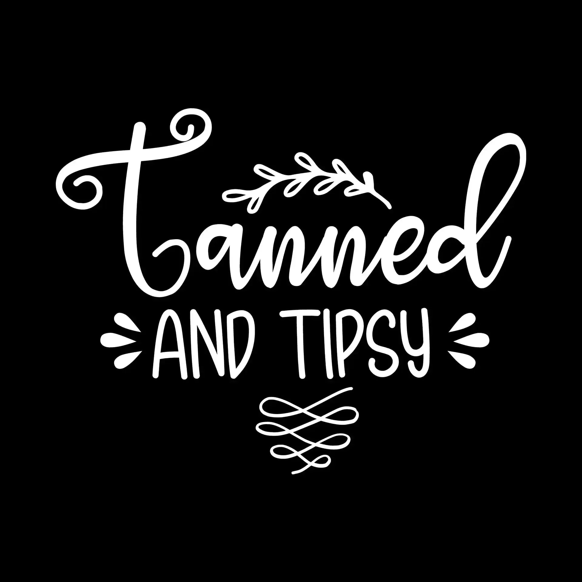 Tanned and tipsy - Sarcasm Themed T-Shirt-Black-S-Custom One Express