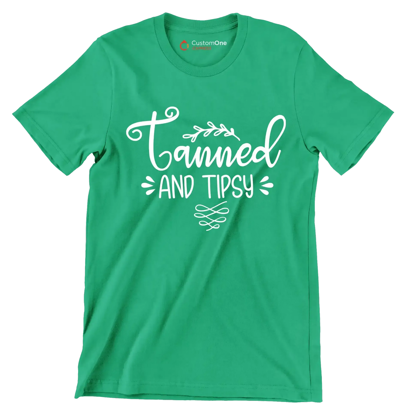 Tanned and tipsy - Sarcasm Themed T-Shirt-Green-S-Custom One Express