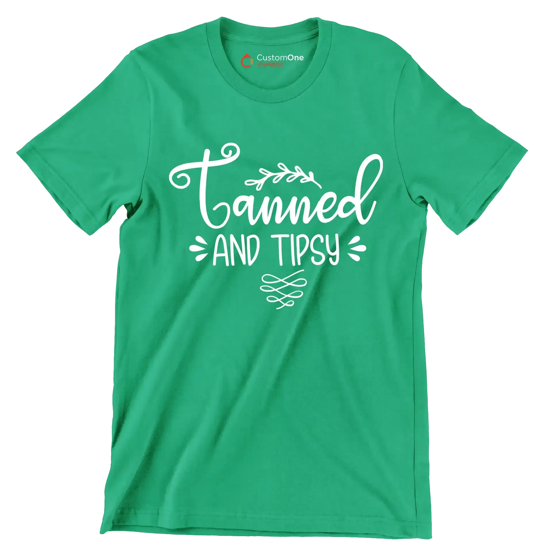 Tanned and tipsy - Sarcasm Themed T-Shirt-Green-S-Custom One Express
