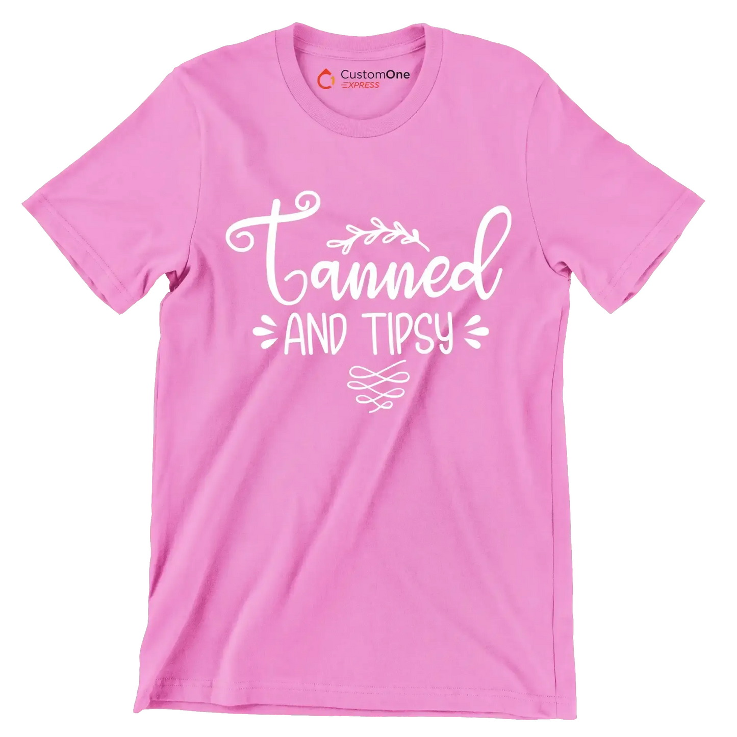 Tanned and tipsy - Sarcasm Themed T-Shirt-Pink-S-Custom One Express