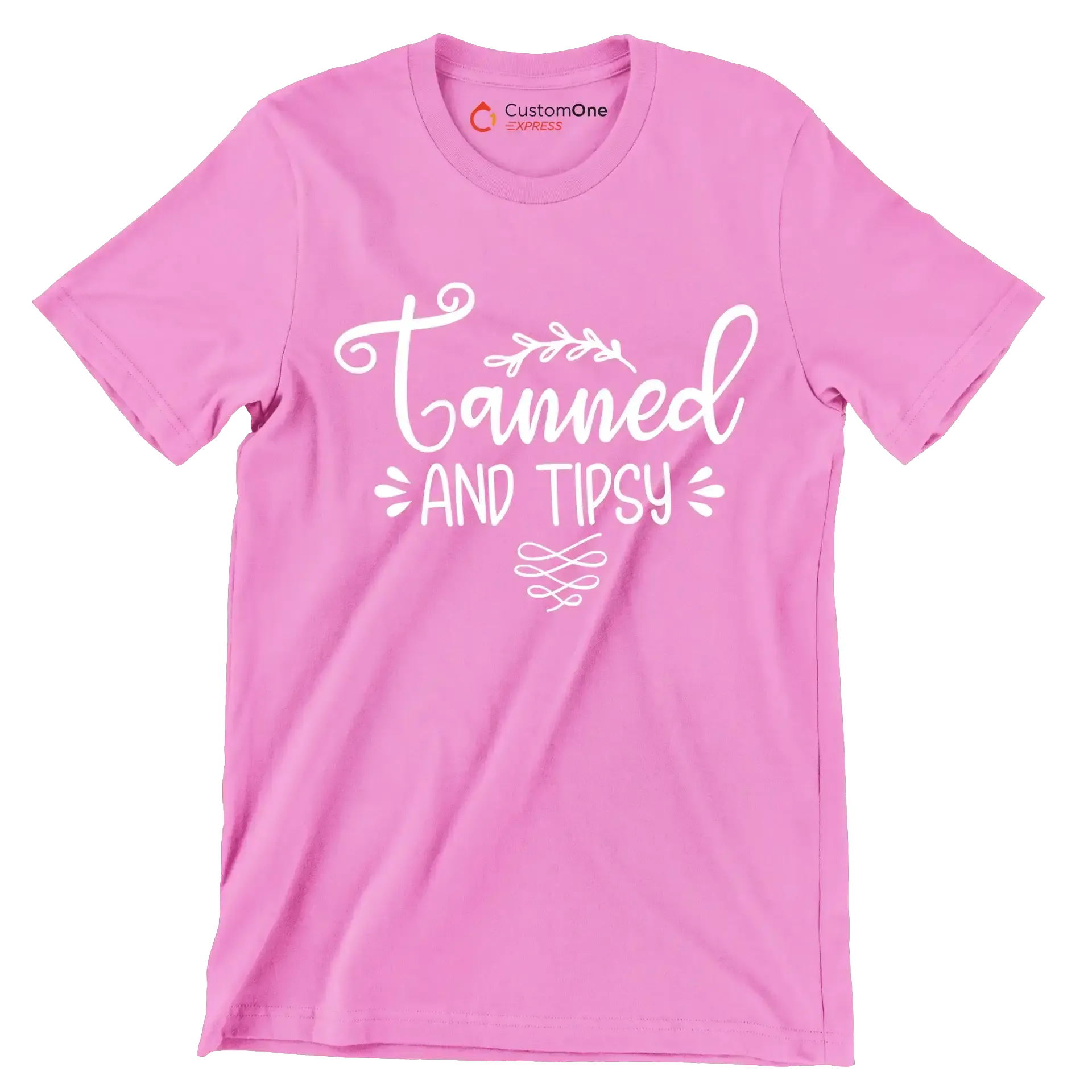 Tanned and tipsy - Sarcasm Themed T-Shirt-Pink-S-Custom One Express