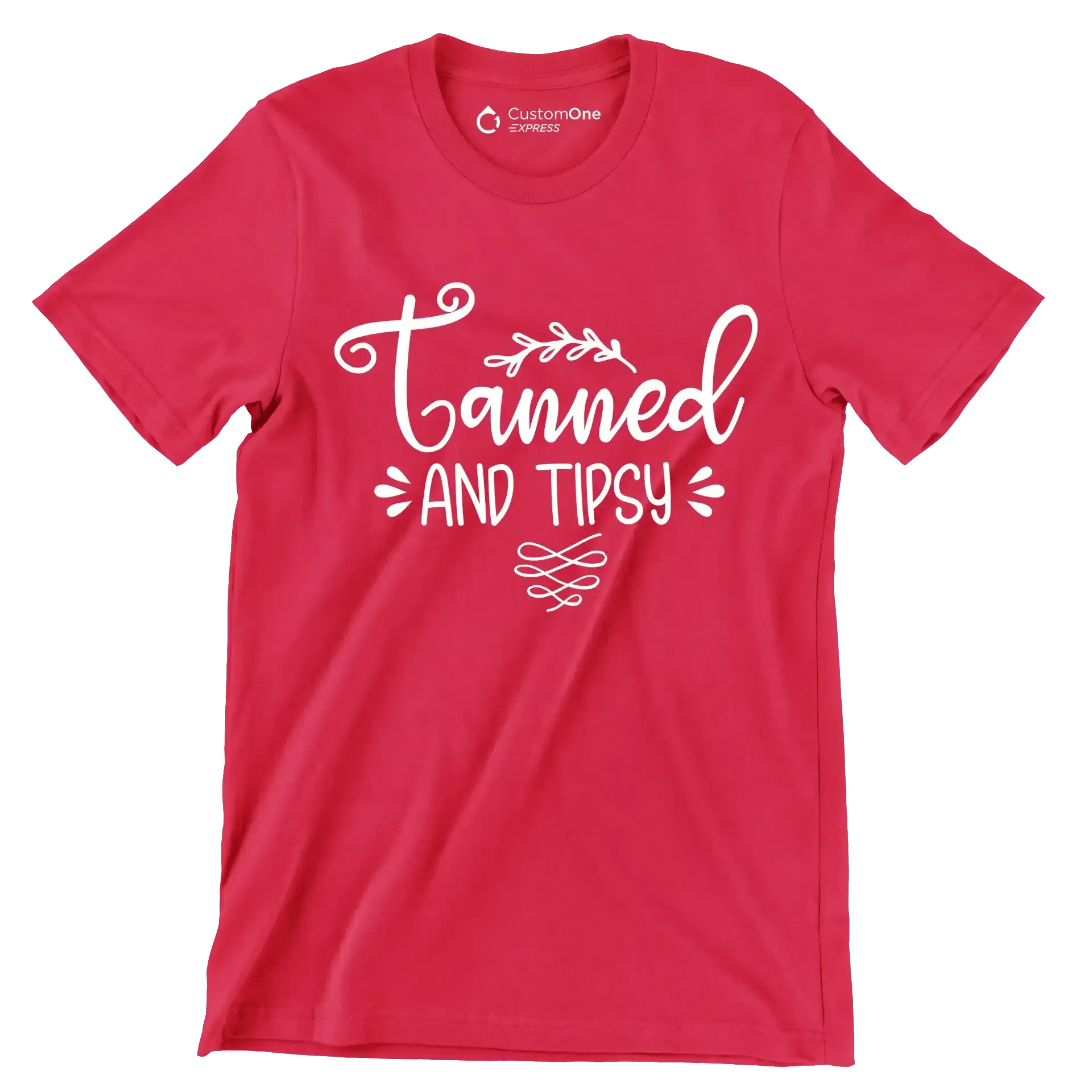 Tanned and tipsy - Sarcasm Themed T-Shirt-Red-S-Custom One Express