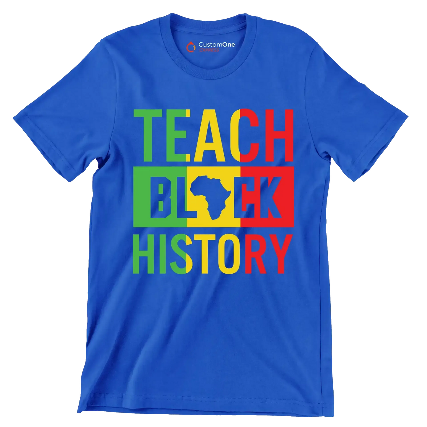 Teach black history - Martin Luther King T-Shirt-Blue-S-Custom One Express
