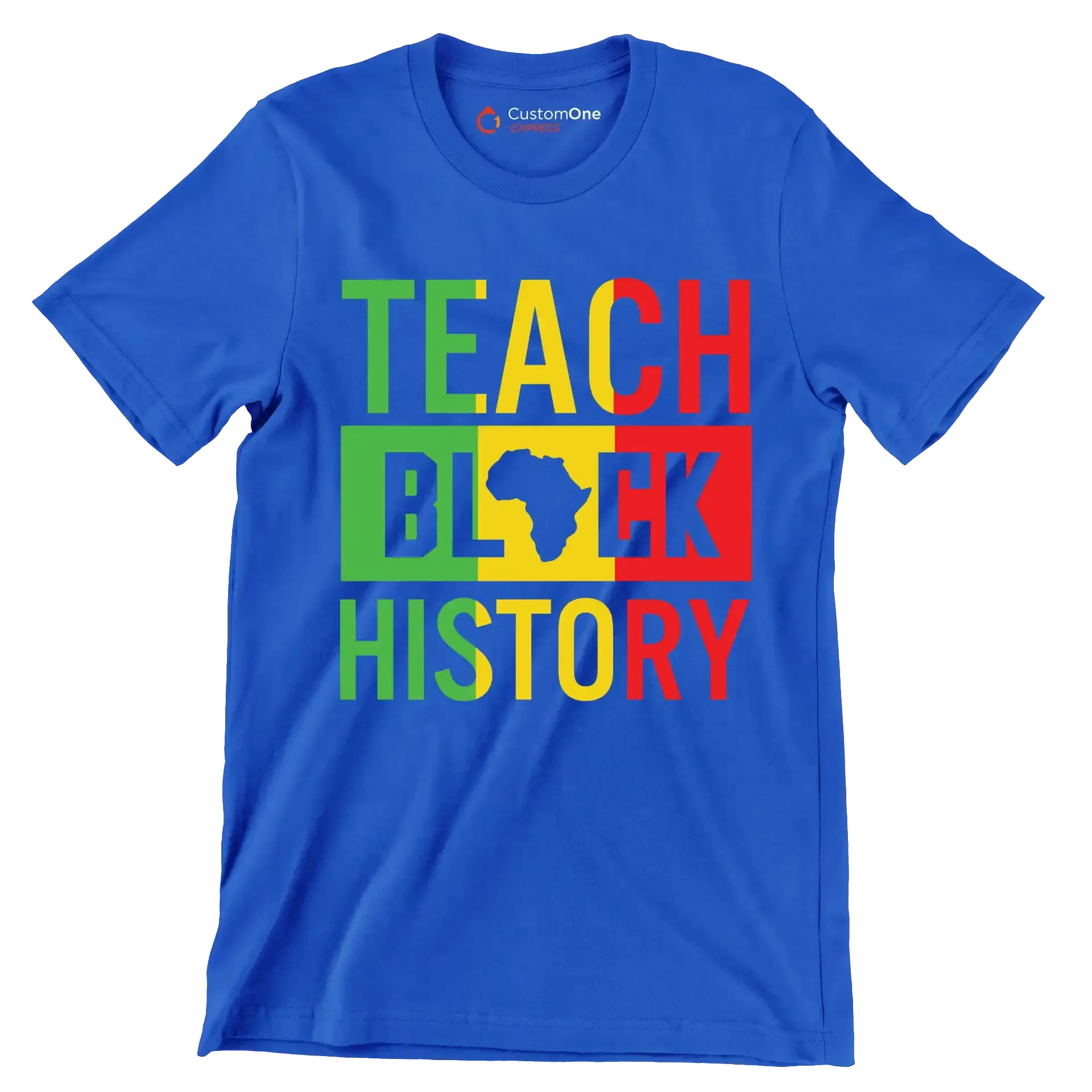 Teach black history - Martin Luther King T-Shirt-Blue-S-Custom One Express