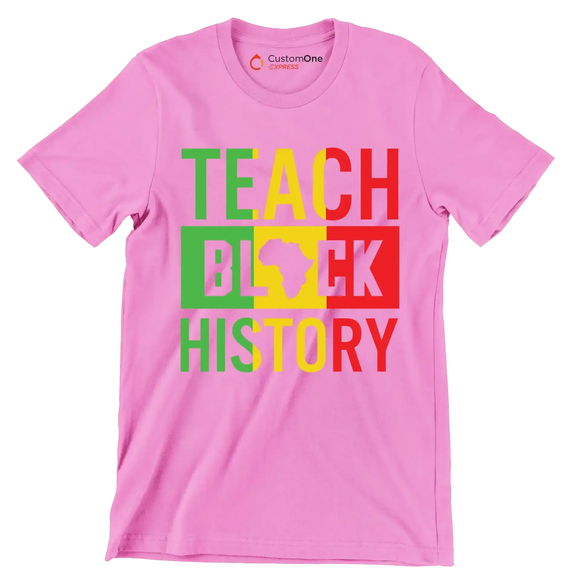 Teach black history - Martin Luther King T-Shirt-Pink-S-Custom One Express
