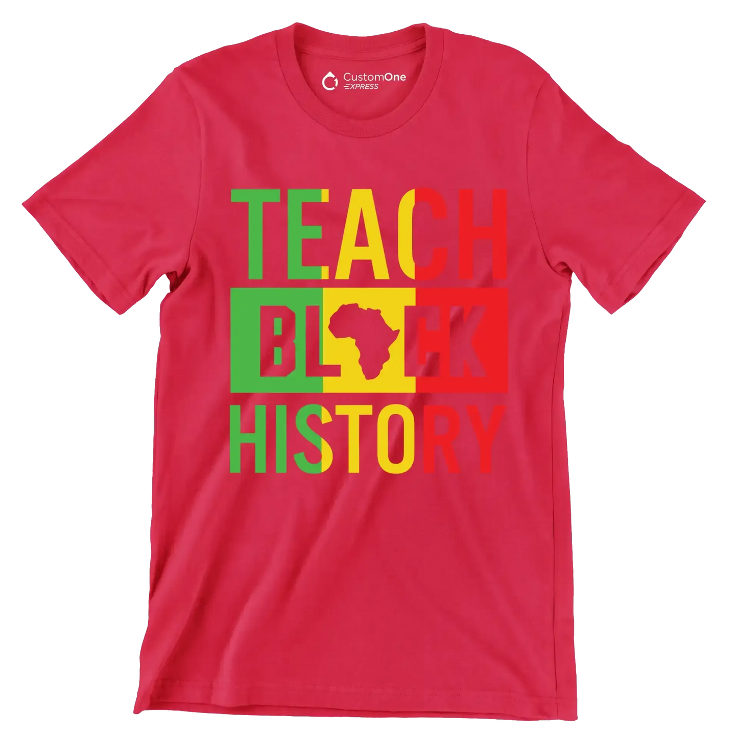 Teach black history - Martin Luther King T-Shirt-Red-S-Custom One Express