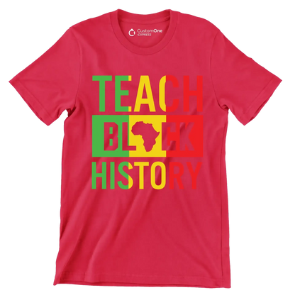 Teach black history - Martin Luther King T-Shirt-Red-S-Custom One Express