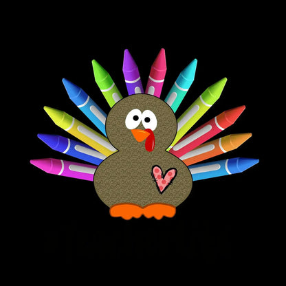 Teacherlife - Thanksgiving Themed T-Shirt-Blue-S-Custom One Express