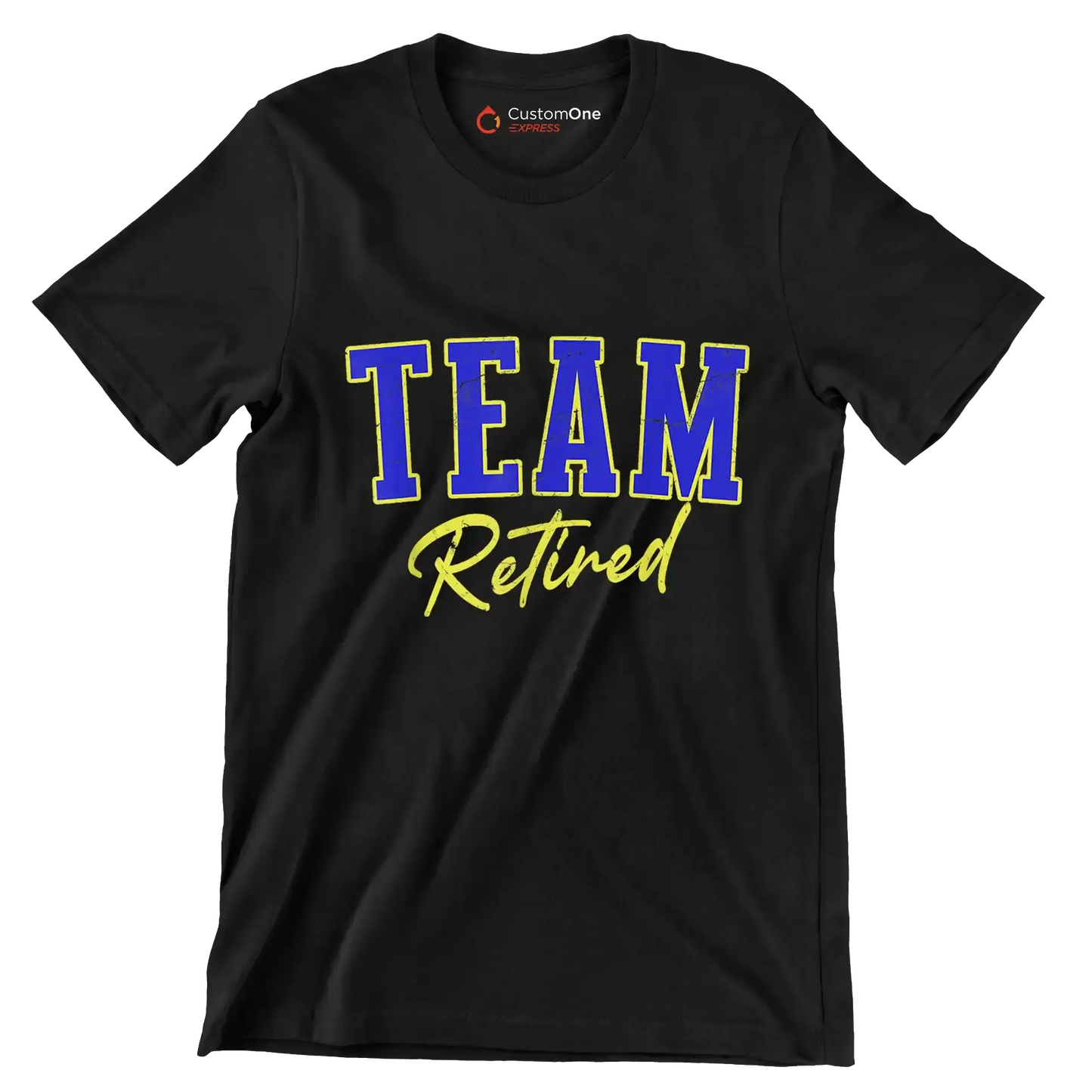 Team retired - Retirement Themed T-Shirt-Black-S-Custom One Express