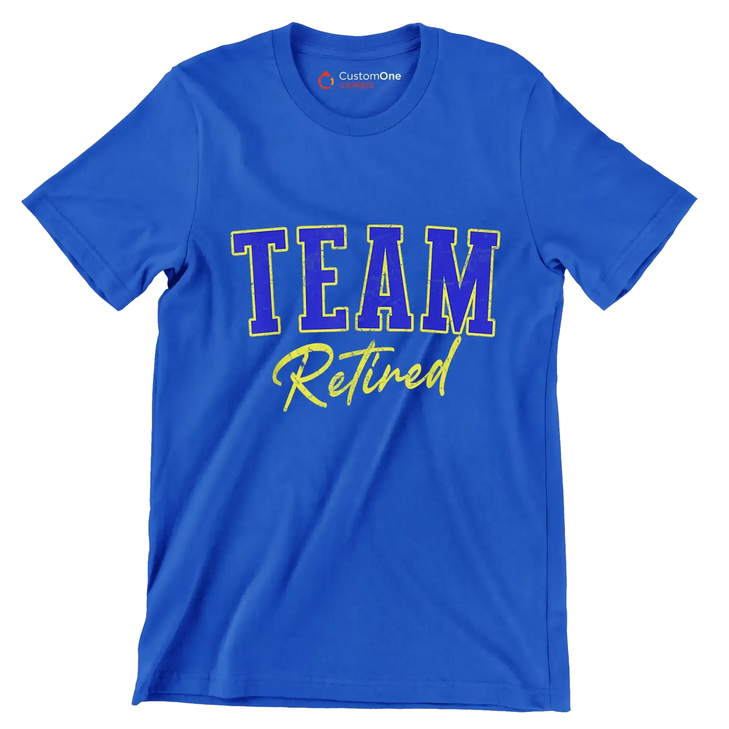 Team retired - Retirement Themed T-Shirt-Blue-S-Custom One Express