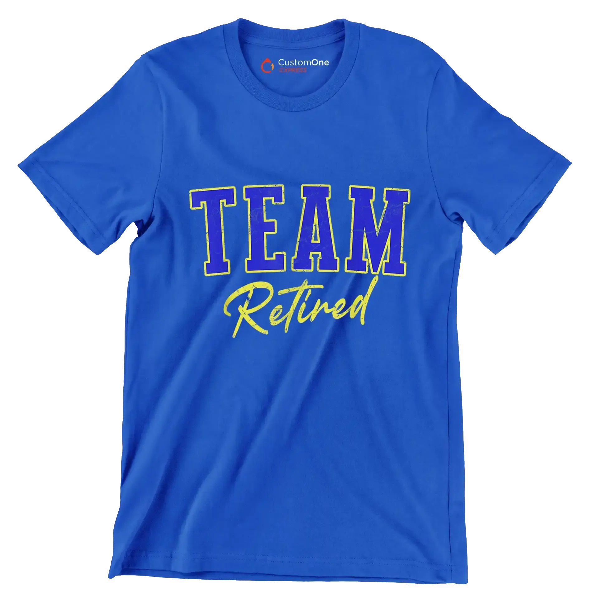 Team retired - Retirement Themed T-Shirt-Blue-S-Custom One Express