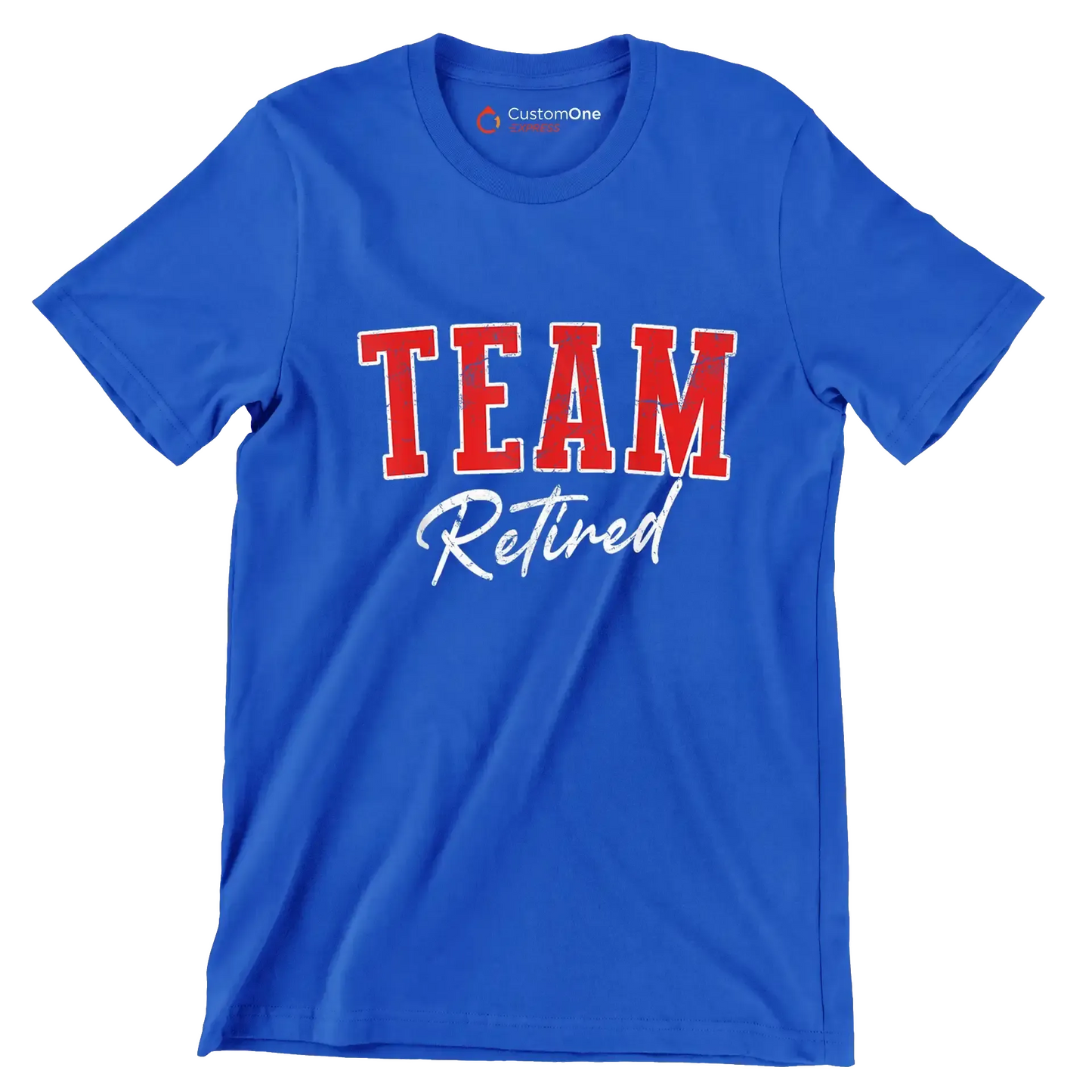 Team retired - Retirement Themed T-Shirt-Blue-S-Custom One Express