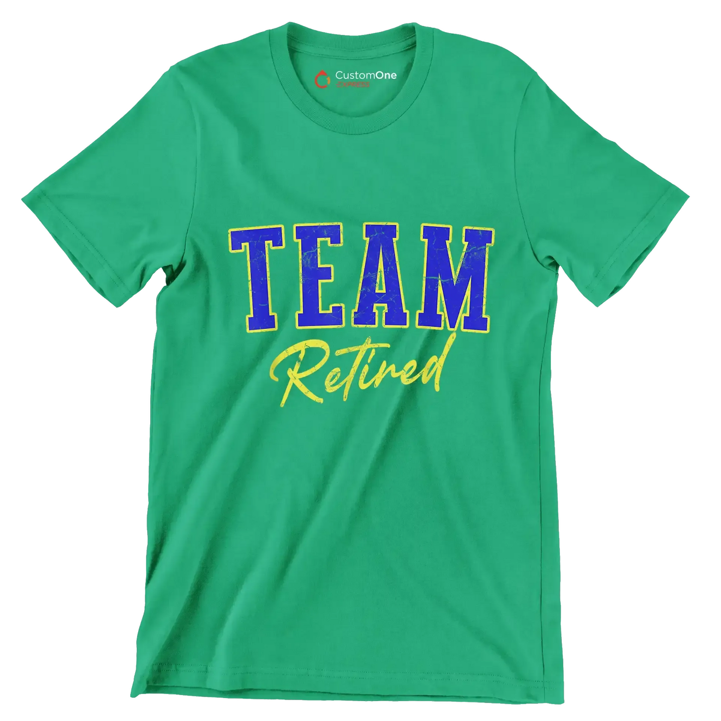 Team retired - Retirement Themed T-Shirt-Green-S-Custom One Express