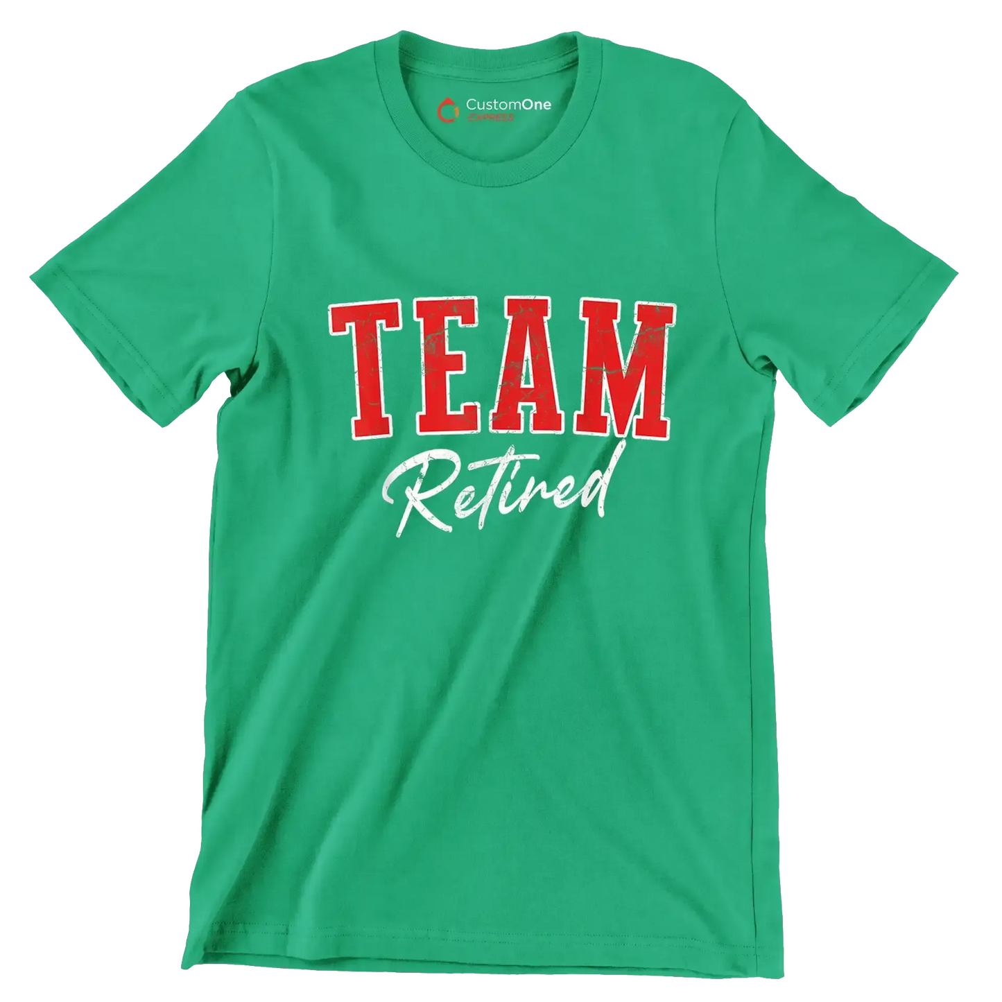 Team retired - Retirement Themed T-Shirt-Green-S-Custom One Express