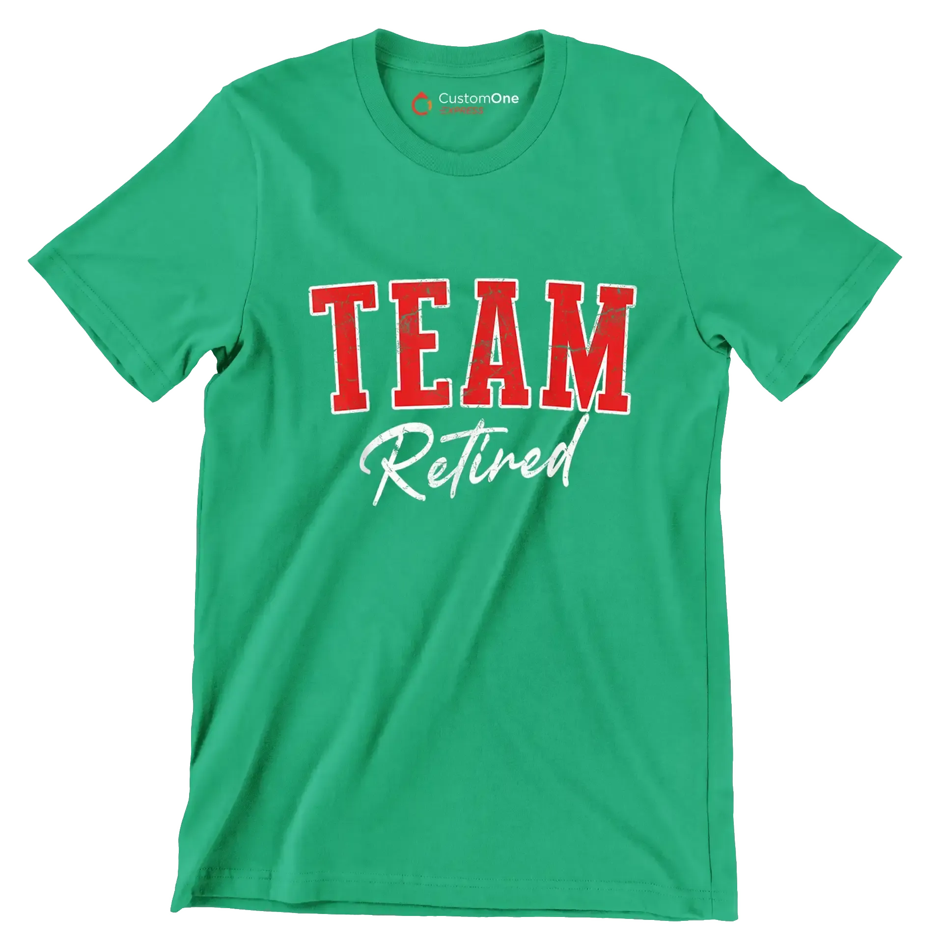 Team retired - Retirement Themed T-Shirt-Green-S-Custom One Express