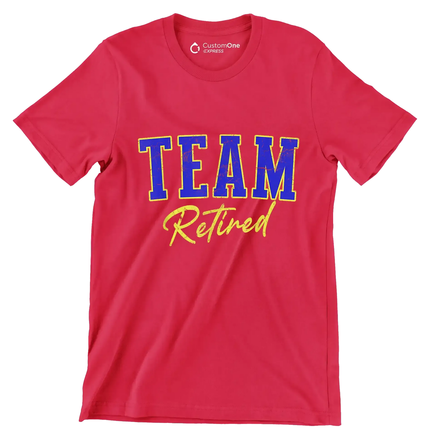 Team retired - Retirement Themed T-Shirt-Red-S-Custom One Express