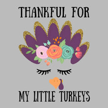 Thankful For My Little Turkeys - Thanksgiving Themed T-Shirt-Blue-S-Custom One Express