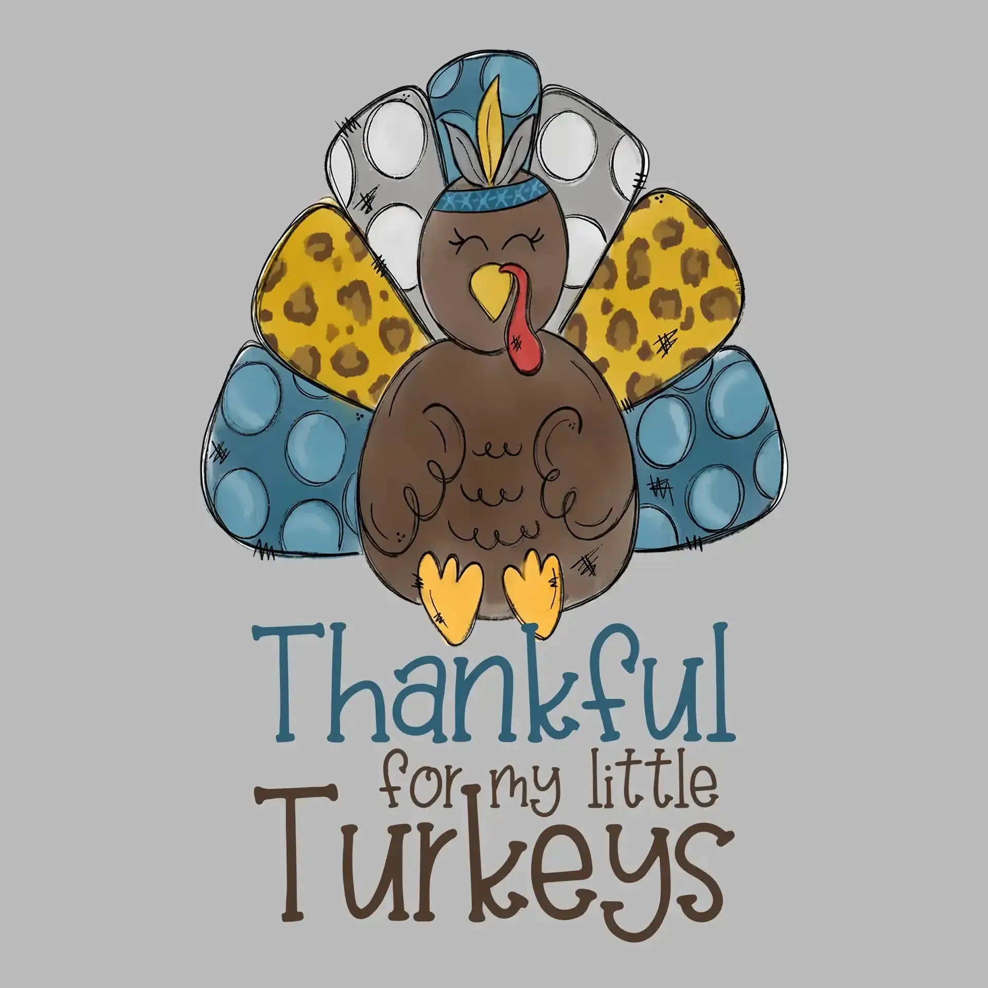 Thankful For My Little Turkeys - Thanksgiving Themed T-Shirt-Black-S-Custom One Express