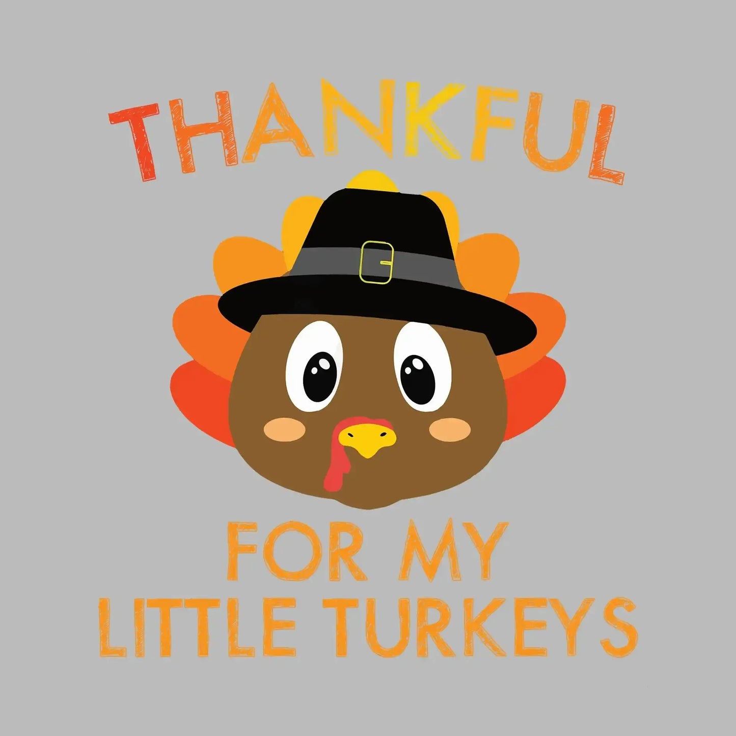 Thankful For My Little Turkeys - Thanksgiving Themed T-Shirt-Black-S-Custom One Express