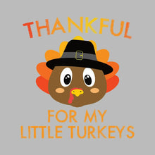 Thankful For My Little Turkeys - Thanksgiving Themed T-Shirt-Black-S-Custom One Express