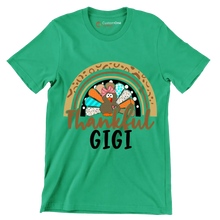Thankful Gigi - Thanksgiving Themed T-Shirt-Green-S-Custom One Express