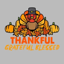 Thankful Grateful Blessed - Thanksgiving Themed T-Shirt-Black-S-Custom One Express